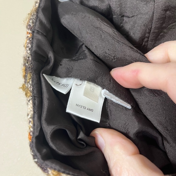 LOFT Petite 6/8 Wool Blend Tweed Skirt Suit Jacket Skirt Neutral Classic Chic - Picture 13 of 16